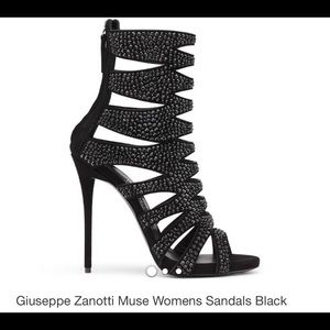 Womens Giuseppe Zanotti Black Muse Sandals size 39